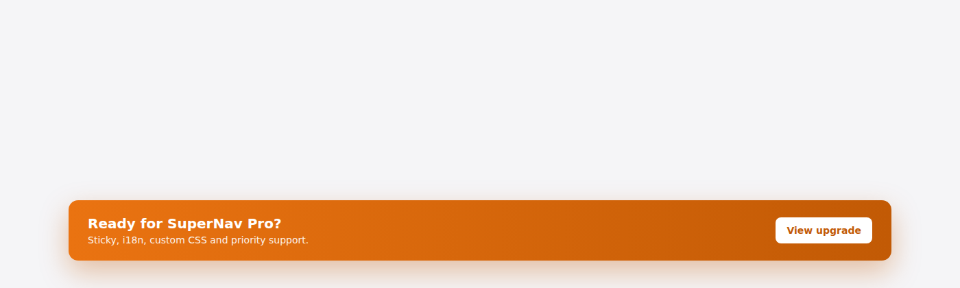 CTA bar below the panel (frontend)