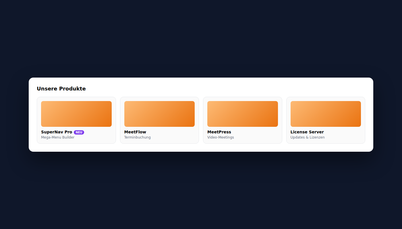 Karten-Panel mit Bildern (Frontend)